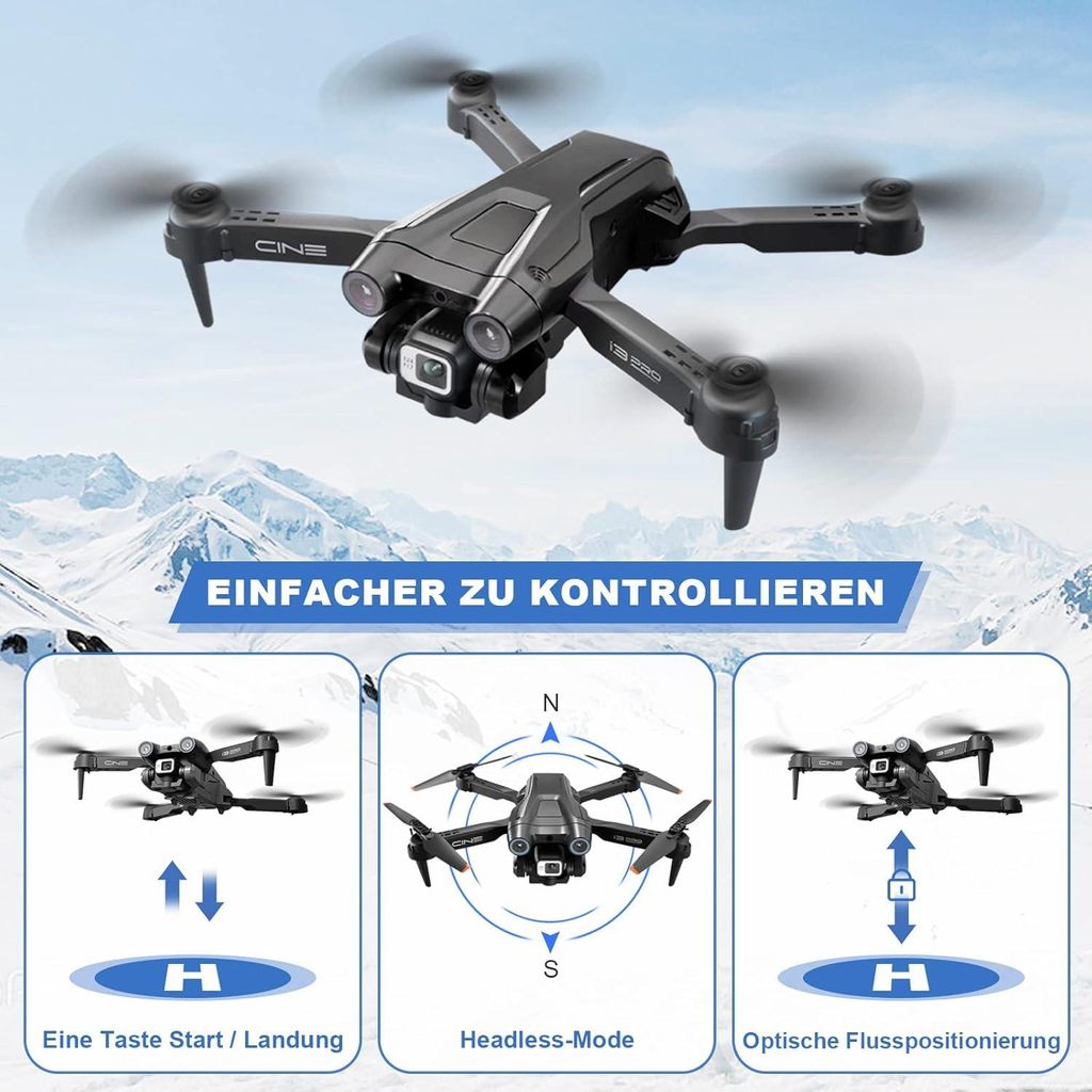 Drone GPS 4K Avec Écran 4,5″ – Évitement Obstacles, 22 Min De Vol, Pliable – Cadeau Adulte Enfant