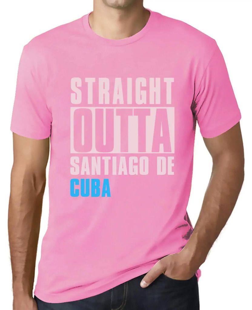 Herren Grafik T-Shirt Straight Outta Santiago De Cuba Öko-Verantwortlich Vintage Jahrgang Kurzarm Lustige Druck Geburtstag Geschenk Mann