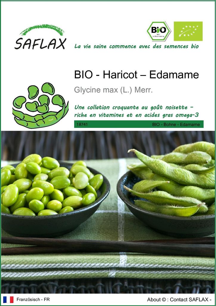 SAFLAX  -- Haricot – Edamame - 8 graines - Glycine Image du produit 