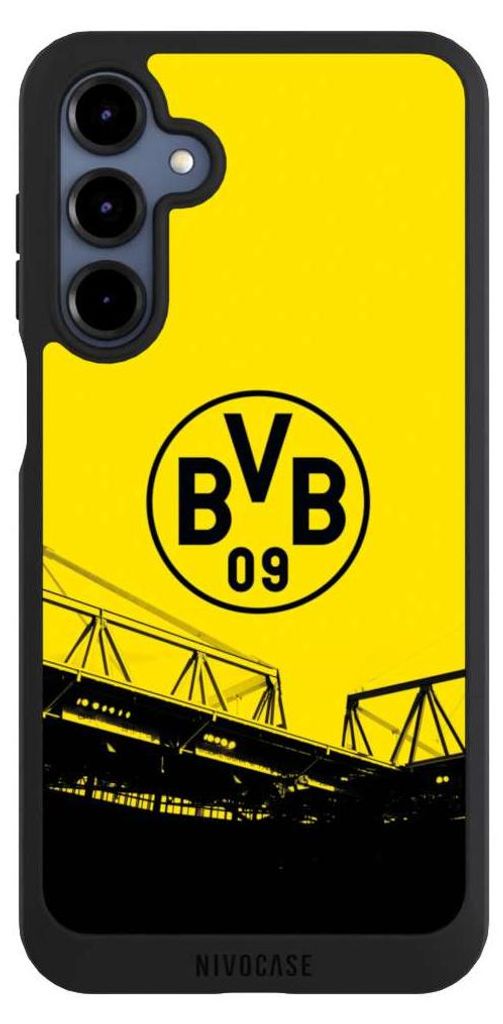 NIVOCASE Handyhülle für Samsung Galaxy A16 5G Hülle NIVOpure Case Schwarz BVB Borussia Dortmund Fanartikel