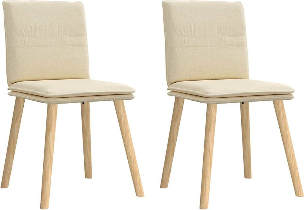 Esszimmerstühle 2 Stk. Creme Stoff