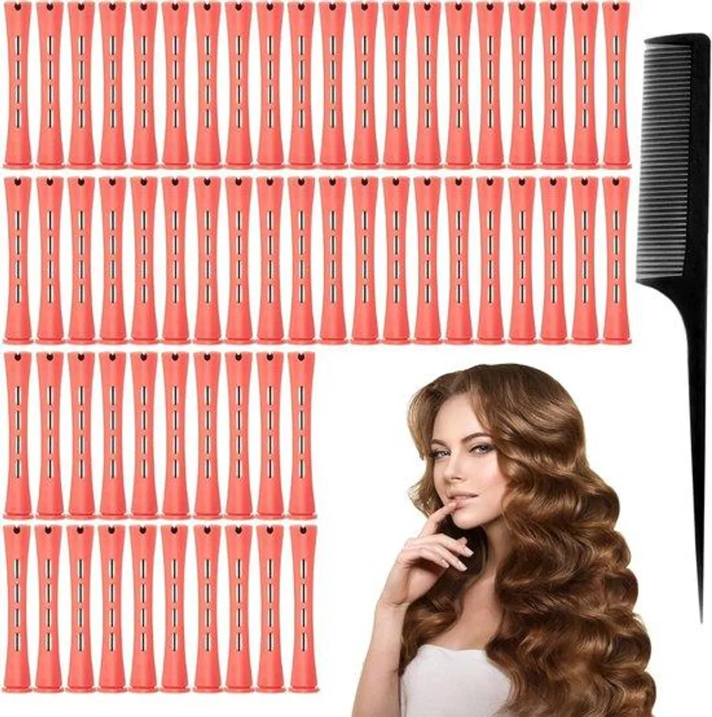 Bigoudis à cheveux avec élastique pour ondulations à froid - Lot de 60