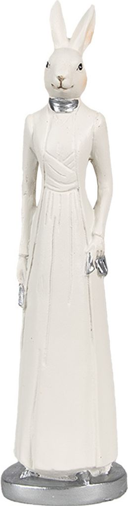 Clayre & Eef Figur Kaninchen 20 cm Weiß Polyresin Produktbild 