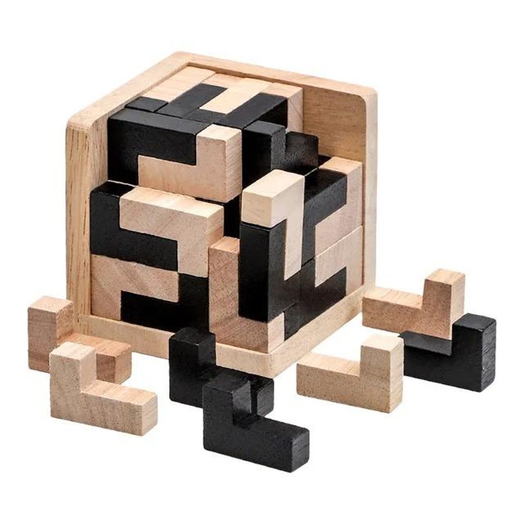 3D Puzzle Kinder l Holz Würfel Lernspielzeug Knobelspiel Pädagogisches Denkspiel Montessori Spielzeug