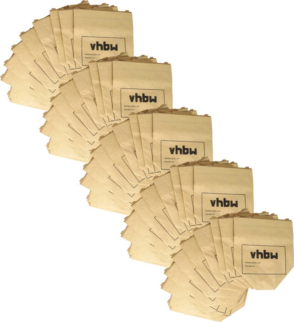 vhbw 50x Staubbeutel Ersatz für Swirl V64 für Staubsauger - 24,5cm x 20,5cm braun