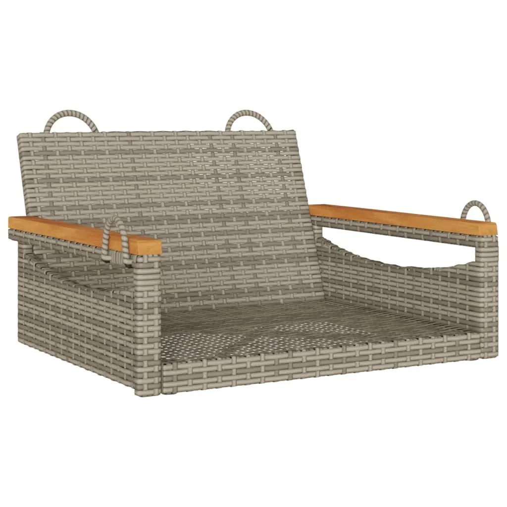 Sedia pensile grigia 63x62x40 cm in poly rattan