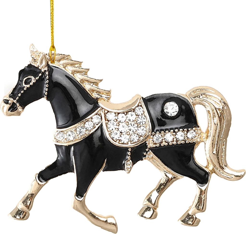 Weihnachtsbaumschmuck in Pferdeform: Funkelnde Strass-Pferde zum Aufhängen, Acryl-Weihnachtsbaumschmuck für Winter-, Weihnachtsfeier- und Weihnac...