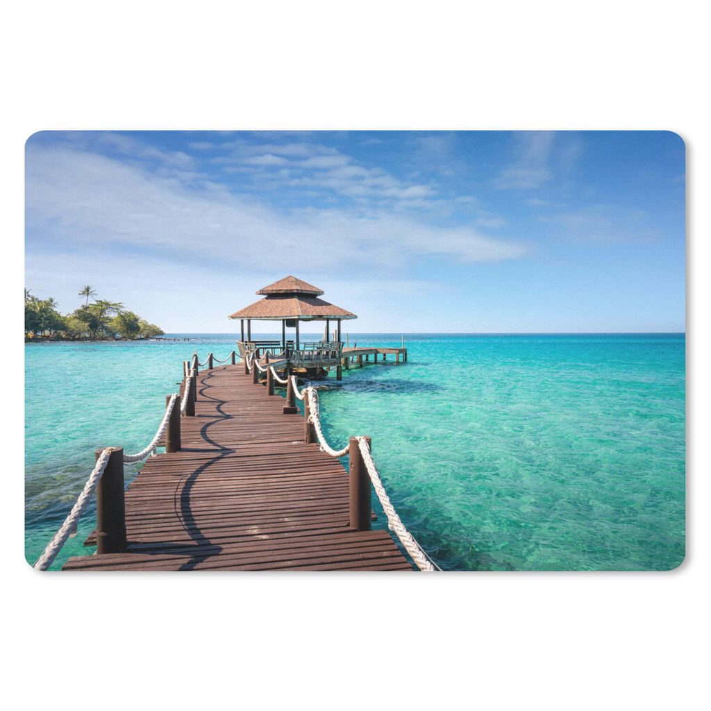 MuchoWow Mauspad Mousepad Meer - Pier - Bar 27x18 cm - Mousepads - Maus Mat - Pad - Mausunterlage - Büroartikel - Desk Matten