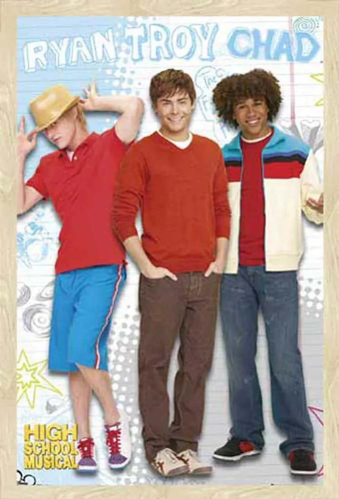 Poster Encadré High School Musical Shinsuke Maxi MDF Chêne Vitre Pro