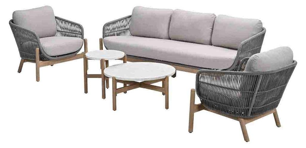 Garden Impressions Talara Loungeset - 5-teilig - acacia white wash - Taupe - grau sand