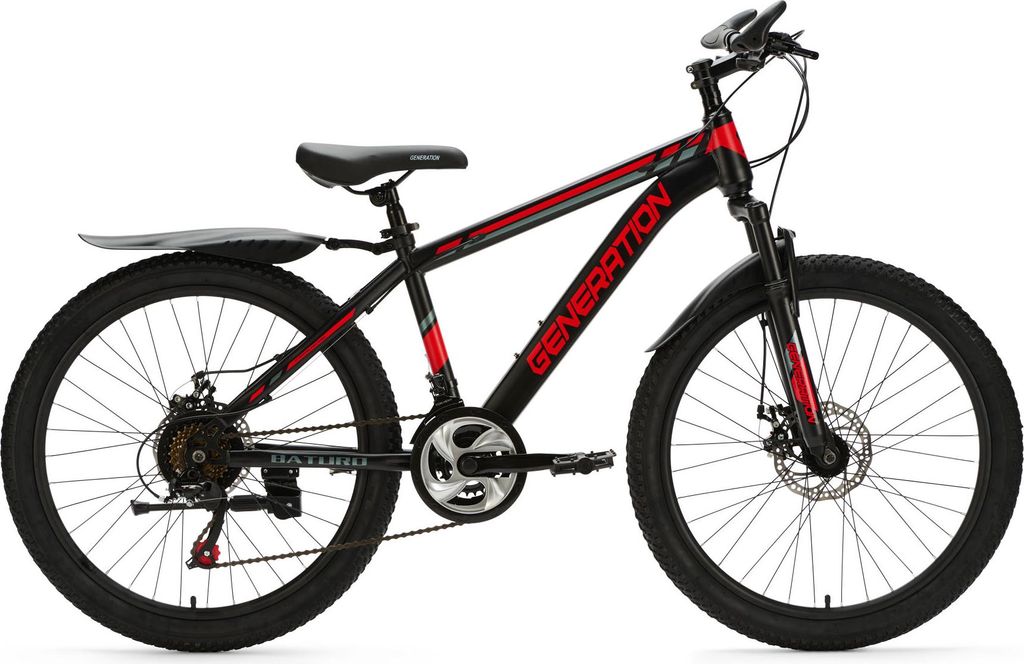 Generation Baturo Mountainbike 24-Zoll - Rot - Schutzbleche