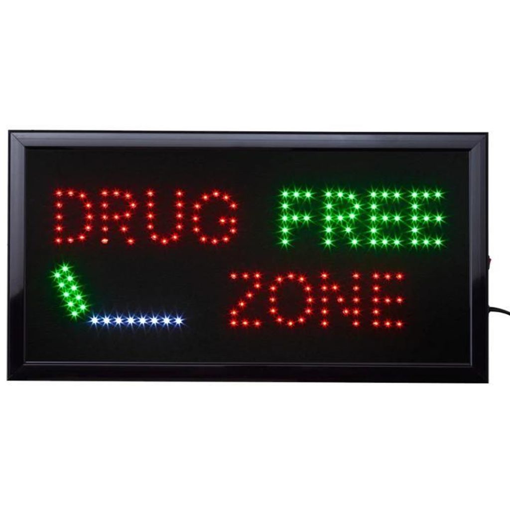 LED Schild Drug Free 50 x 25 cm - LED Wanddekoration - LED schild kaufen - LED Leuchtschild - LED schild - LED Neon Schild - LED Schild Mancave