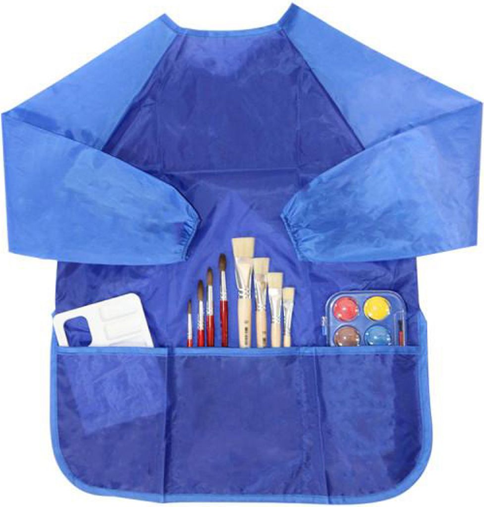 SPIRIT Malschürze blau Malkittel Kinder Schul Produktbild 