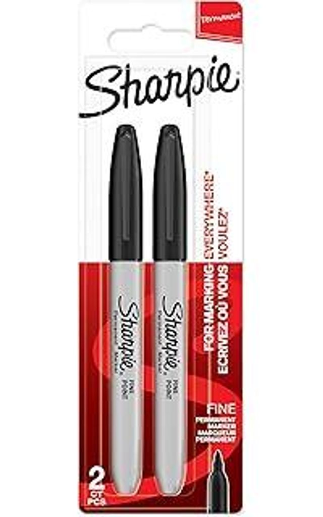 Sharpie Permanent Marker | Marker Stifte mit feiner Spitze | schwarze Tinte | 2 Marker Stifte