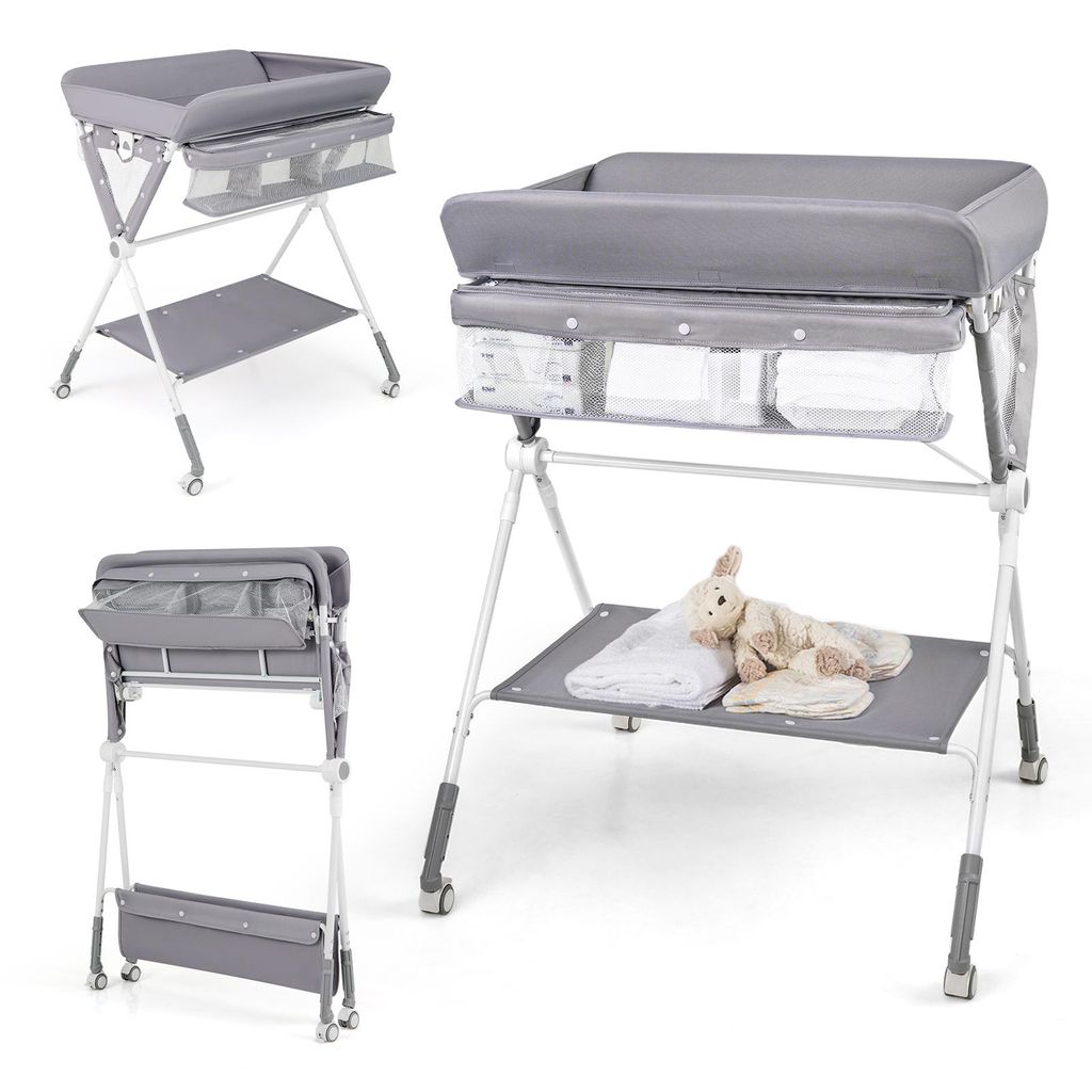 COSTWAY 3 in 1 Wickeltisch klappbar, Wickelkommode Produktbild 