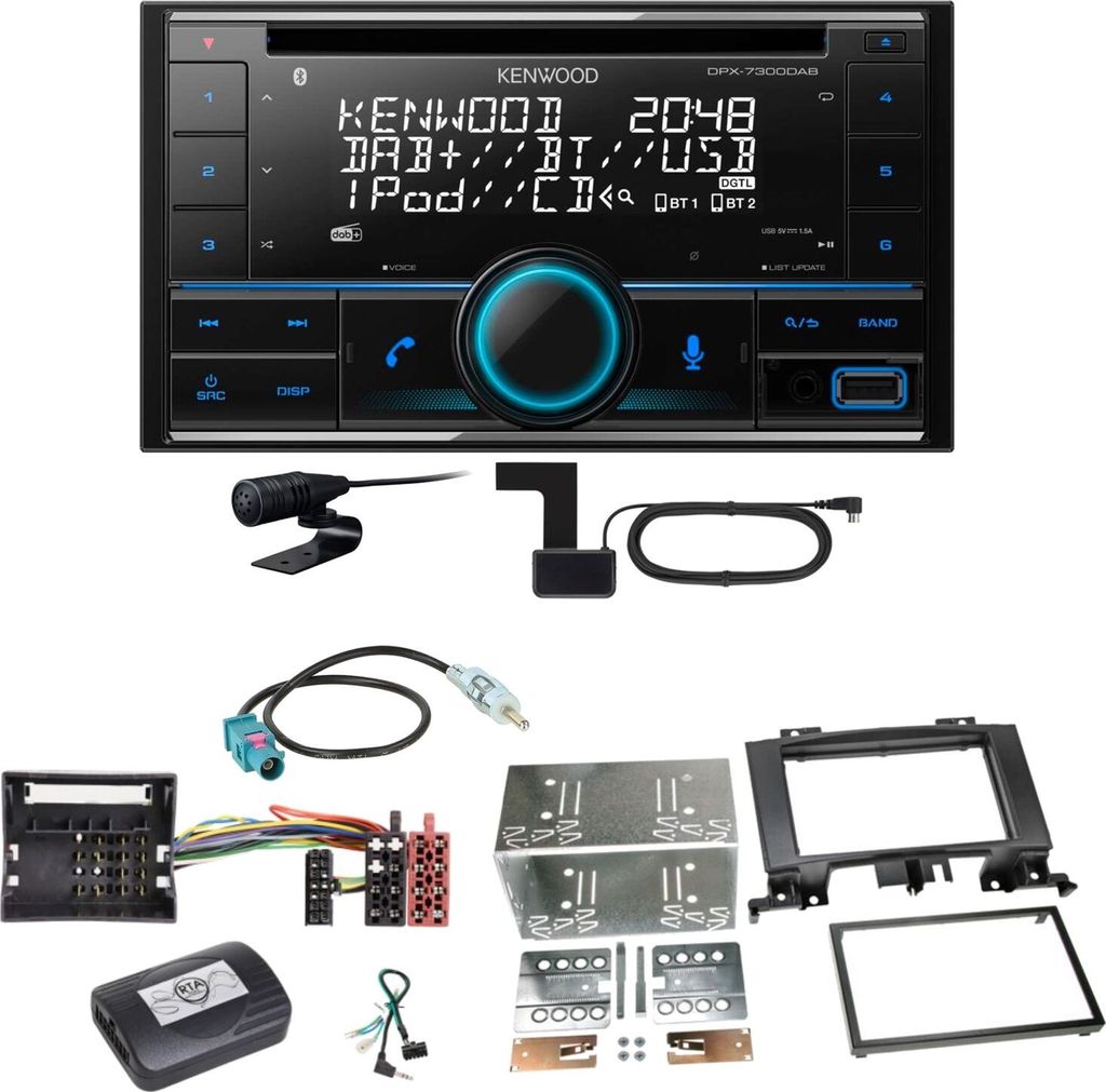 Kenwood DPX-7300DAB Bluetooth DAB Einbauset für Mercedes Sprinter W906 Crafter