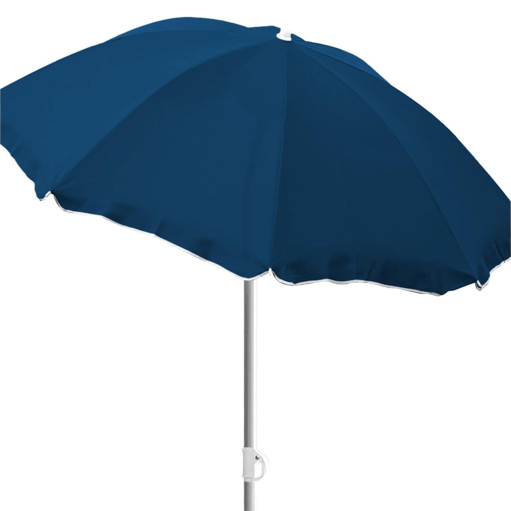 Ombrellone rotondo Ø1,80m blu scuro in poliestere Immagine del prodotto 