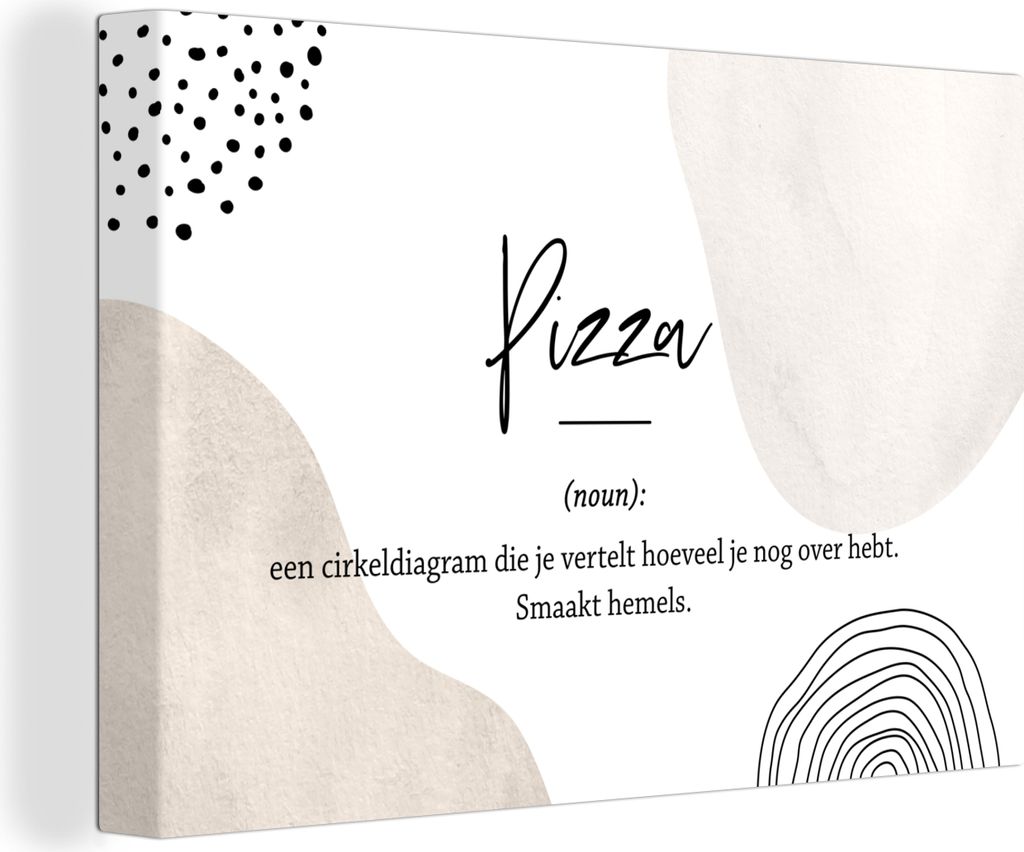 OneMillionCanvasses - Leinwandbilder - 140x90 cm, Pizza - Wörterbuch - Sprichwörter - Zitate - Pizza definition, Wandbilder Kunstdruck Wanddeko...