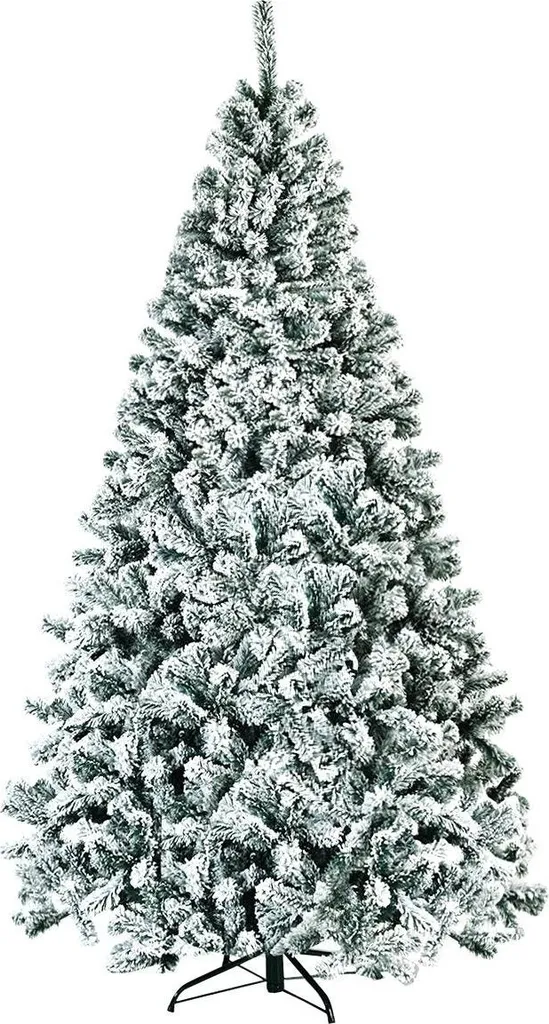 Sapin de Noël enneigé 225 cm haute densité avec pied en métal stable