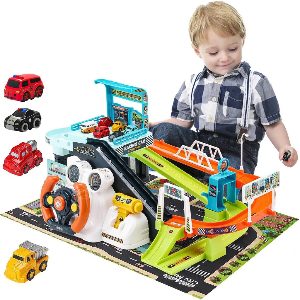 Circuit interactif STEM Stad bleu avec volant et levier de vitesses