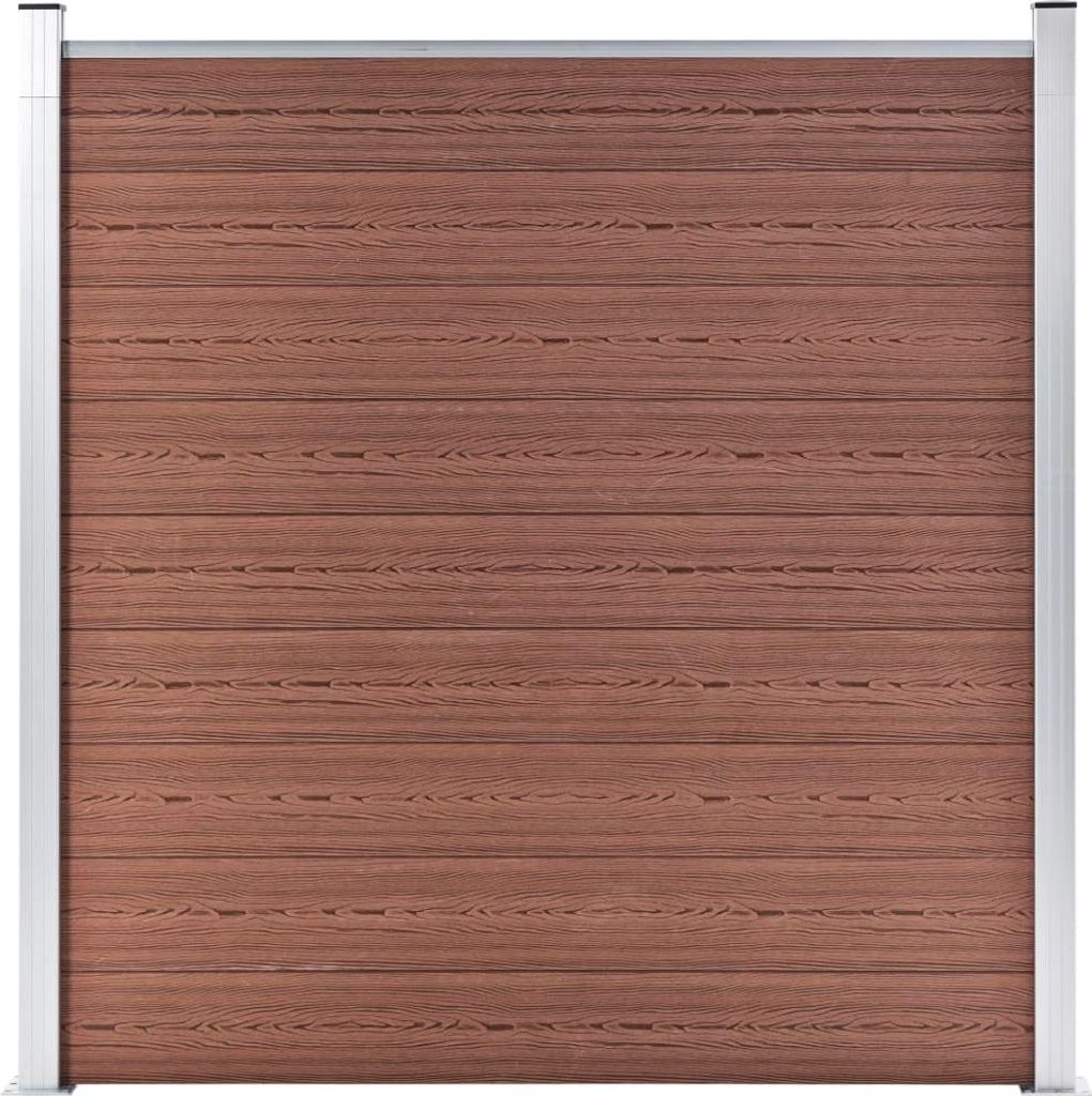 vidaXL WPC Zaun-Set 8 Quadrate + 1 Schräge 1484x186 cm Braun