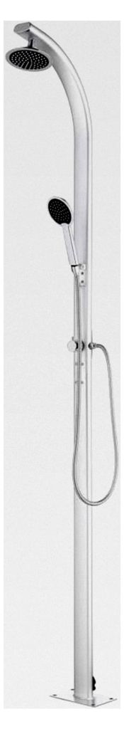 Gartendusche aus Aluminium, 215 cm, mit Kopf- und Handbrausen