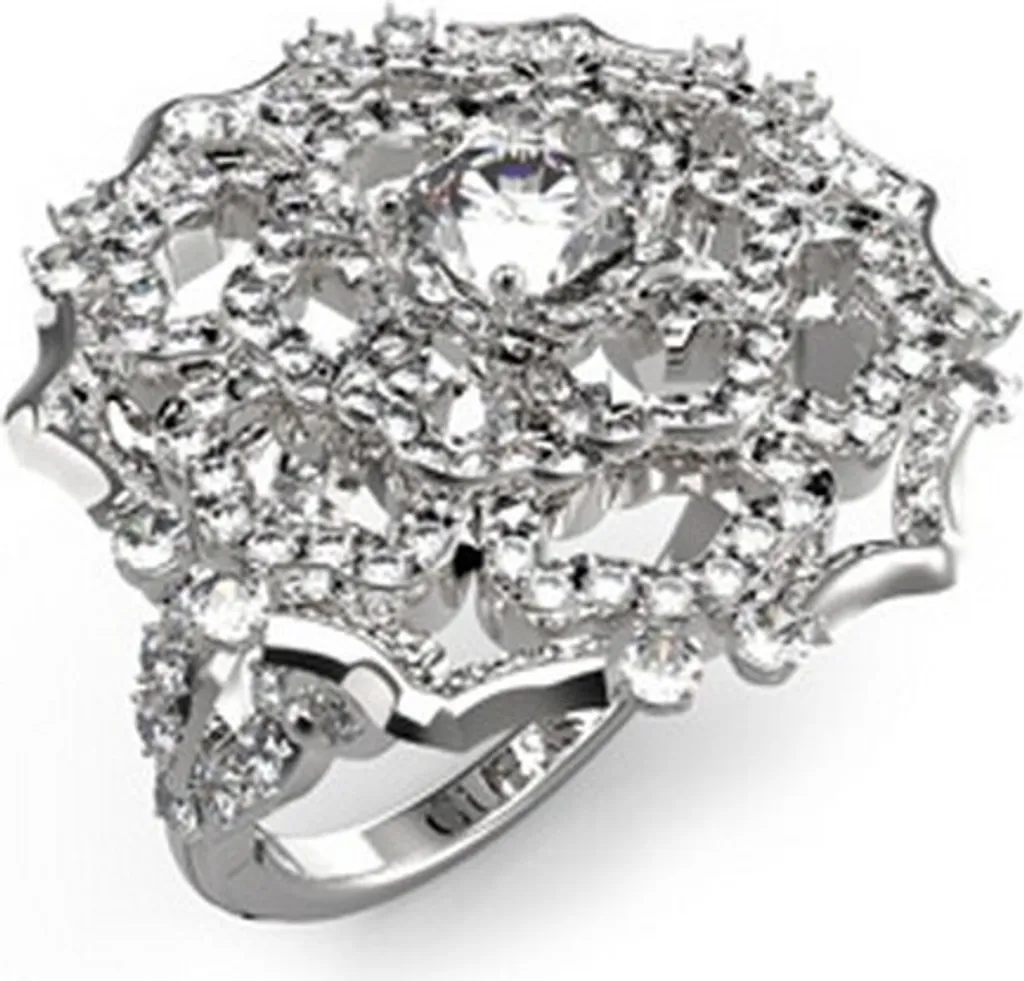 Bague Large Le Fleur Guess pour Femme en Argent Taille 52 ajustable