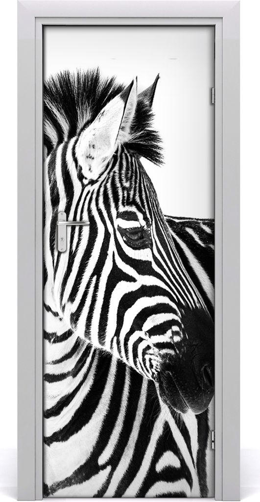 Tulup Türaufkleber 75x205 cm Dekorative Aufkleber Selbstklebend Wasserdichte Tapete Abnehmbar Schlafzimmer Wohnzimmer Wohnkultur - Zebra im Schnee