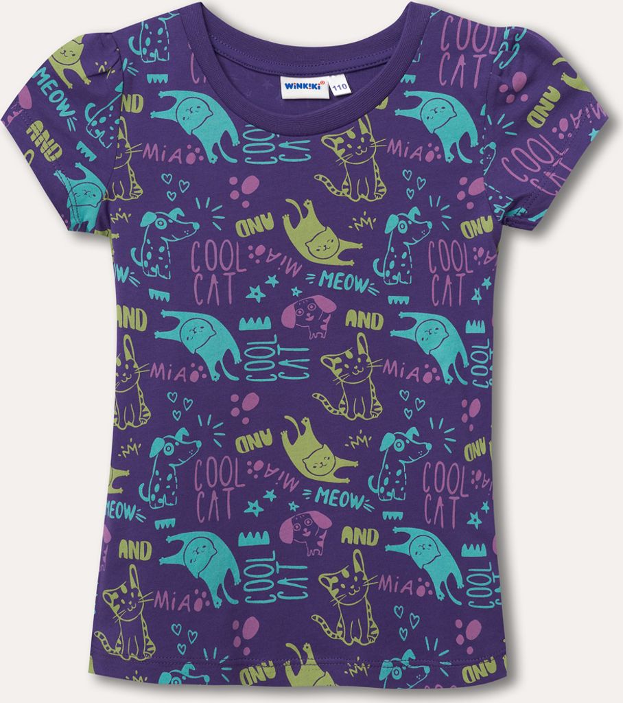 Mädchen-T-Shirt Cool Cat - Lila - 98
