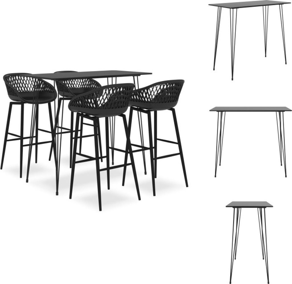 vidaXL 5-tlg. Bar-Set Schwarz - Essgruppen
