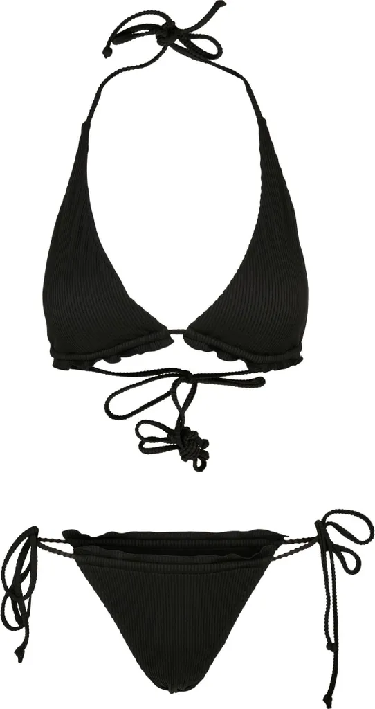Bikini Triangle Noir Côtelé Finition Babylock Chic Urban Classics - 6