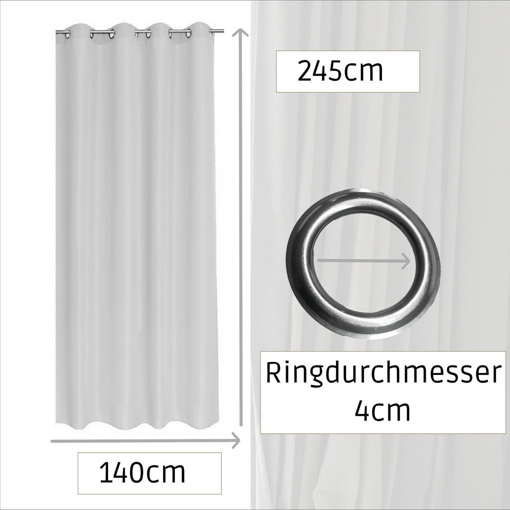 2 Stück Thermogardine Verdunklungsgardine Blickdicht Produktbild 5