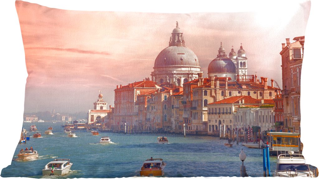 MuchoWow Zierkissen Sofakissen Wohnzimmer Dekokissen 50x30 cm Italien - Venedig - Canal Grande - Wohnzimmerdekoration - Polster mit Photo