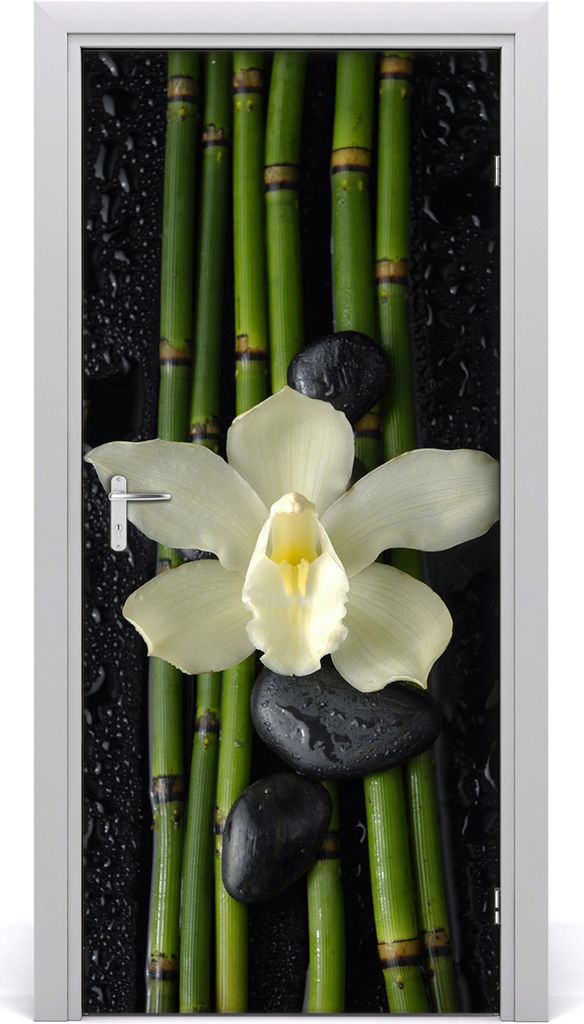 Tulup Türaufkleber 95x205 cm Dekorative Aufkleber Selbstklebend Wasserdichte Tapete Abnehmbar Schlafzimmer Wohnzimmer Wohnkultur - Orchideen und B...
