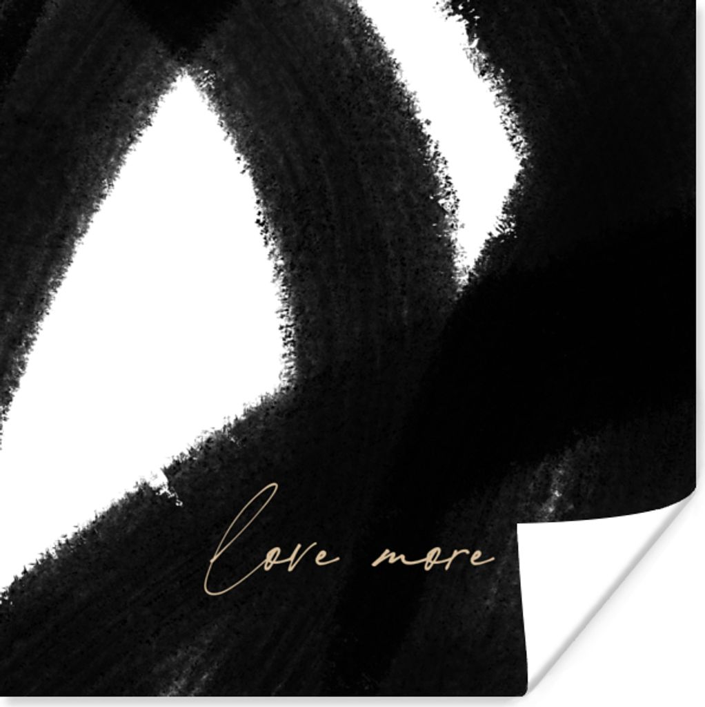 MuchoWow Poster Text - Abstrakt - Liebe mehr - Zitate 50x50 cm - Wohnzimmerdekoration