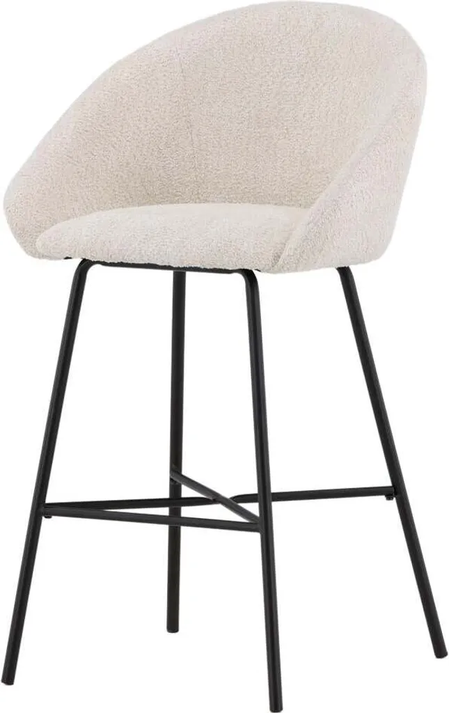 Siège Haut Velours Beige 59cm pour Comptoir de Cuisine et Îlot Central
