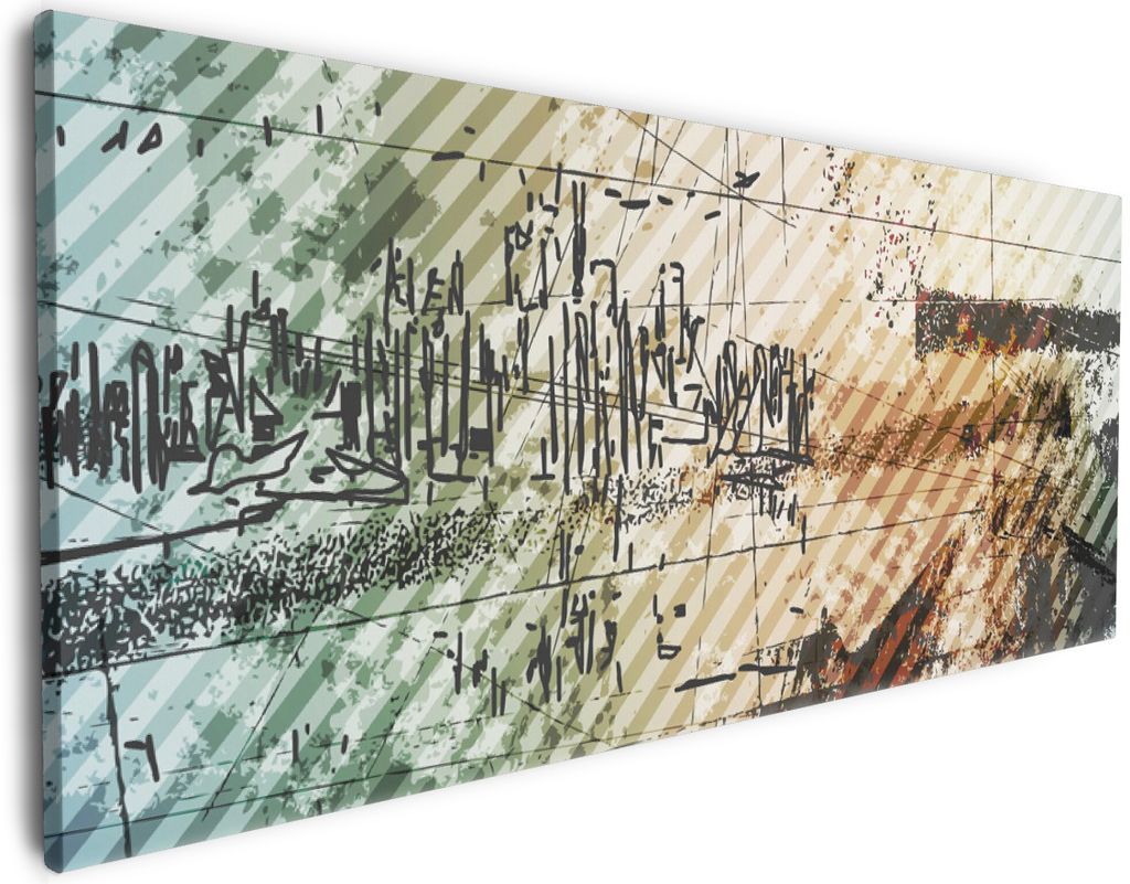 Wallario Premium Leinwandbild Grunge Stil  Streifen Schrift Produktbild 
