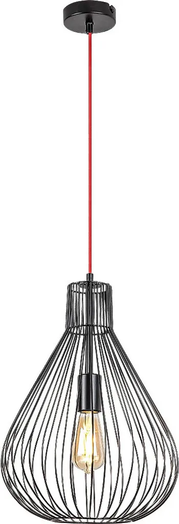 Rabalux 4754 Lampada a sospensione 1 spot Zille, E27, nero, rotonda, industriale, ø305mm
