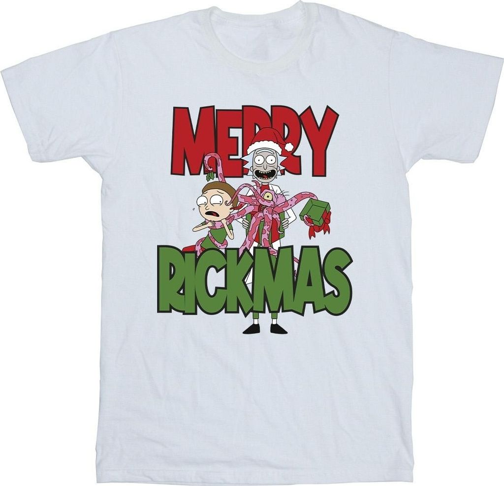Rick And Morty - "Merry Rickmas" T-Shirt für Herren BI44592 (5XL) (Weiß)
