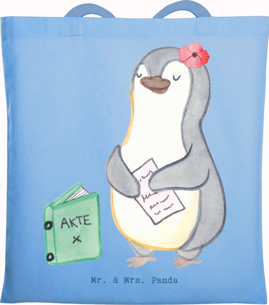 Mr. & Mrs. Panda Shopping Tasche Business Development Manager Herz - Sky Blue - Geschenk, Tote Bag, Schultasche, Jutebeutel, Uni