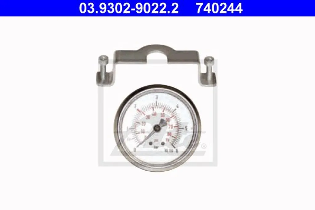 Manomètre ATE de remplacement pour purgeur de frein hydraulique d'atelier