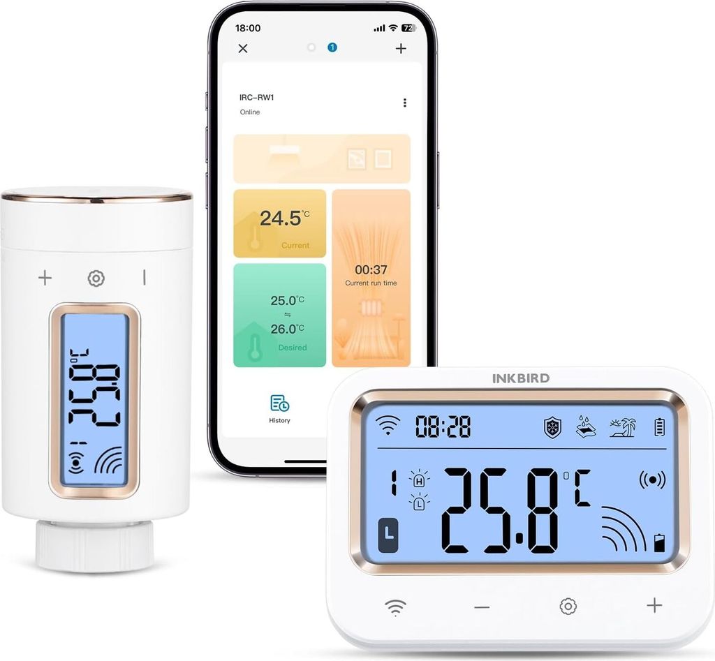 INKBIRD Smart IRC-RW1 WiFi Heizungsthermostat 11 Programme Temperaturalarm Kindersicherung