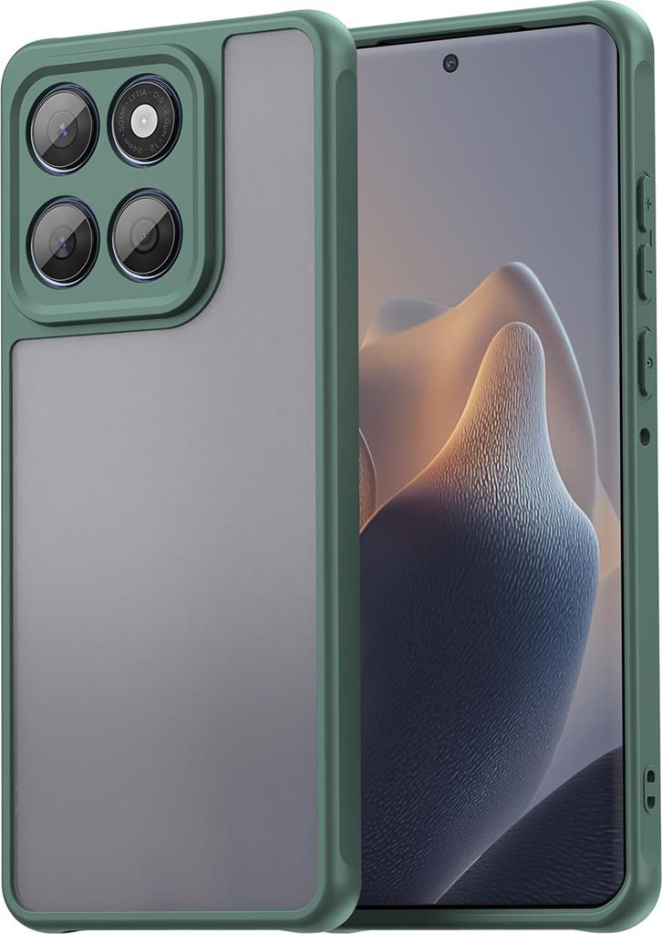 Matt Hülle für Motorola Edge 60 Fusion mit Kameraschutz, Transluzente Matt Rückseite Stoßfeste Handyhülle Grün