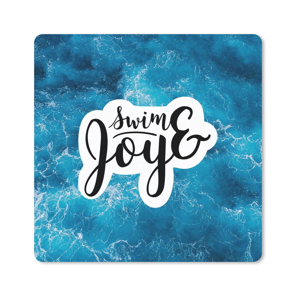 MuchoWow Mauspad Mousepad Meer - Schwimmen - Zitate - Sommer 30x30 cm - Mousepads - Maus Mat - Pad - Mausunterlage - Gaming