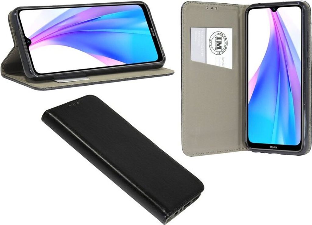 Elegant Book Cover Case for the Honor 6A Pro in Black Leather Look