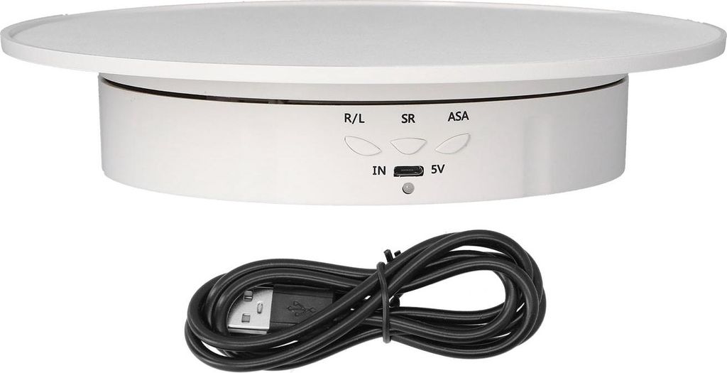 200mm Motorisierter Drehbarer Display Ständer Halterung 3 Geschwindigkeiten Einstellbar USB Angetriebener Elektrischer Drehteller für SchmuckWeiß