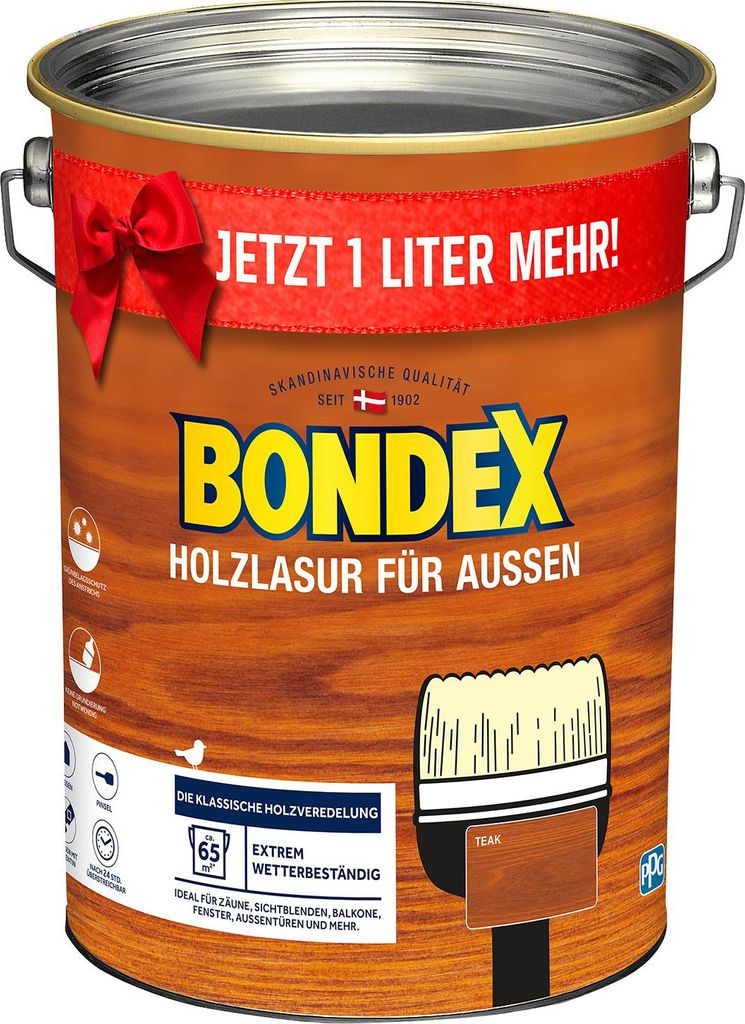 BONDEX Holzschutzlasur teak 5 L Produktbild 