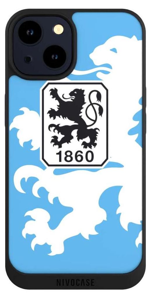 NIVOCASE Handyhülle für Apple iPhone 14 Hülle NIVOpure Case Schwarz Offizielles Lizenzprodukt TSV 1860 München Wappen