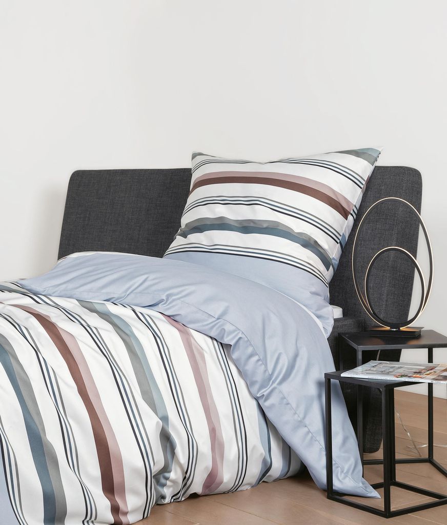 Janine Design Mako-Satin Bettwäsche-Garnitur J.D. 87094 Farbe platin naturell Größe 135x200 + 80x80 cm