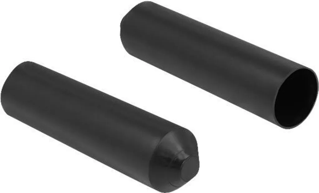 2x Tappi Delock Termoretraibili Neri 70x20mm con Colla - Protezione Cavi